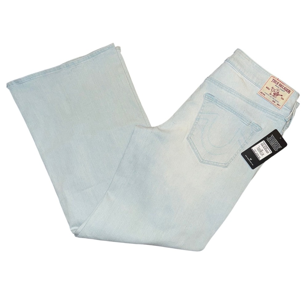 NWT True Religion Women's baggy Jeans size 30 Wide Leg Bobbi light wash